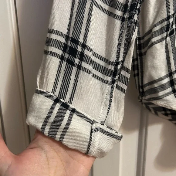 Paige Black and White Plaid Shirt - Picture 2 of 9